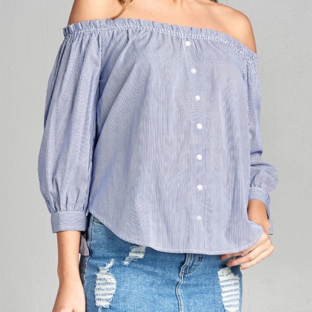 Active USA Off the Shoulder Long Sleeve Top